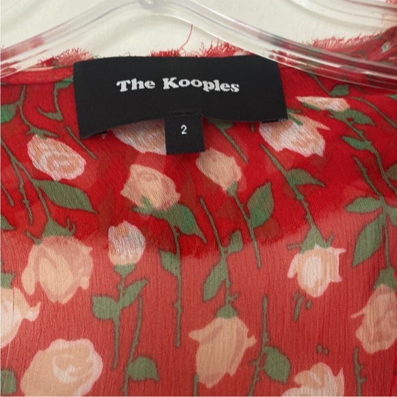 The Kooples Red Floral Wrap Dress - Picture 3 of 4
